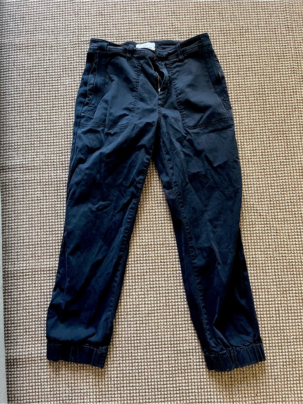 Anthropologie Women’s distressd  Black Drawstring Jogger Pants